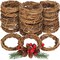 24 Pieces Grapevine Wreaths Vine Branch Wreath Natural Christmas Rattan Wreath Garland Decoration for Christmas Holiday Craft or Wedding Supplies, 4 Inch